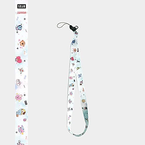 BTS Lanyard Keychain Kpop ID Card Badge Lanyard Detachable Metal Clip and Key Ring Cellphone Straps Rope for A.R.M.Y Fans (BT-1-2.5CM)