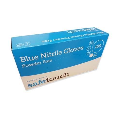 50000093 Nitrile Gloves, Powder Free, Size XL, Blue (Pack of 100 Single Globes)