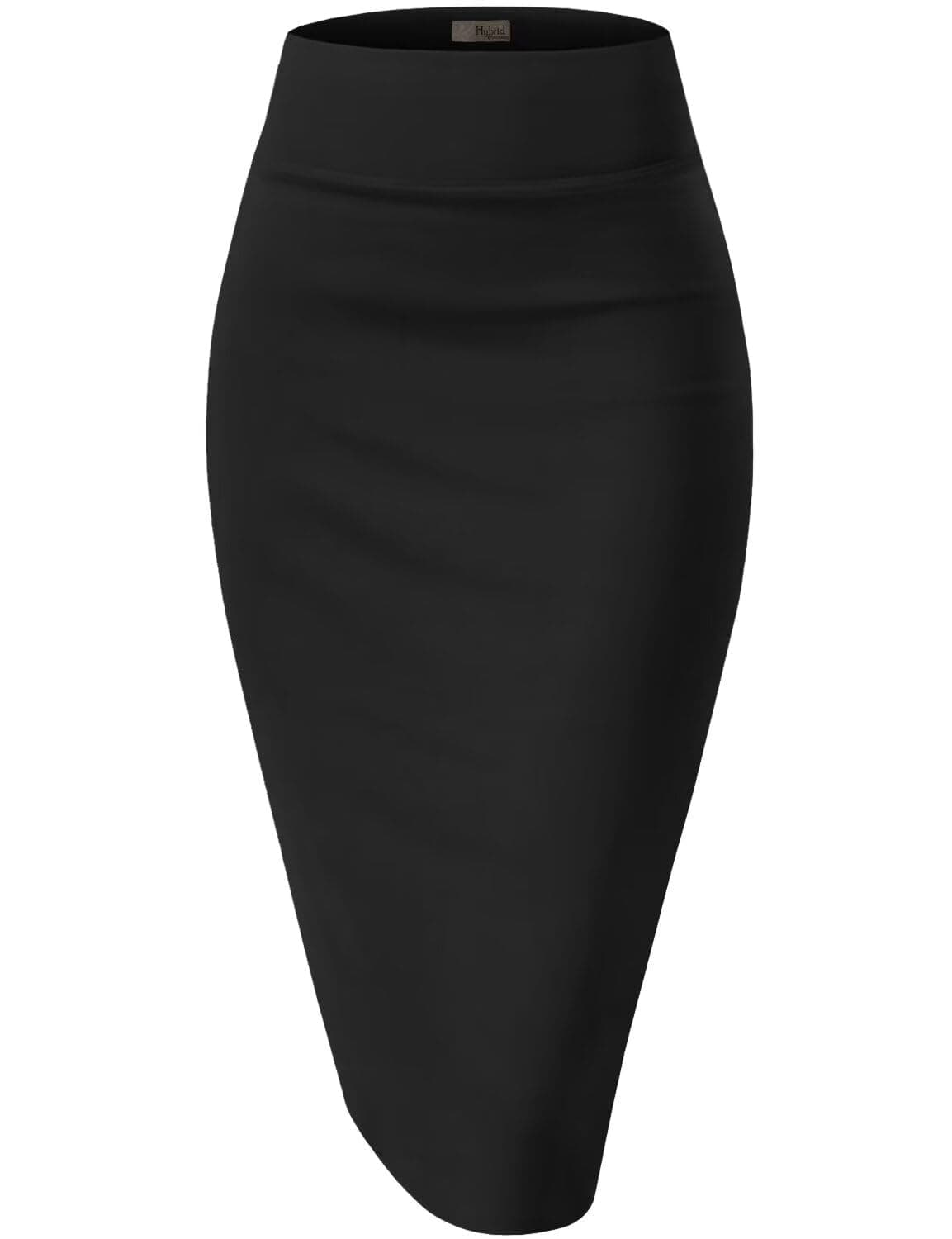 Women's Premium Nylon Ponte Stretch High Waist Pencil Suit Skirt Below Knee