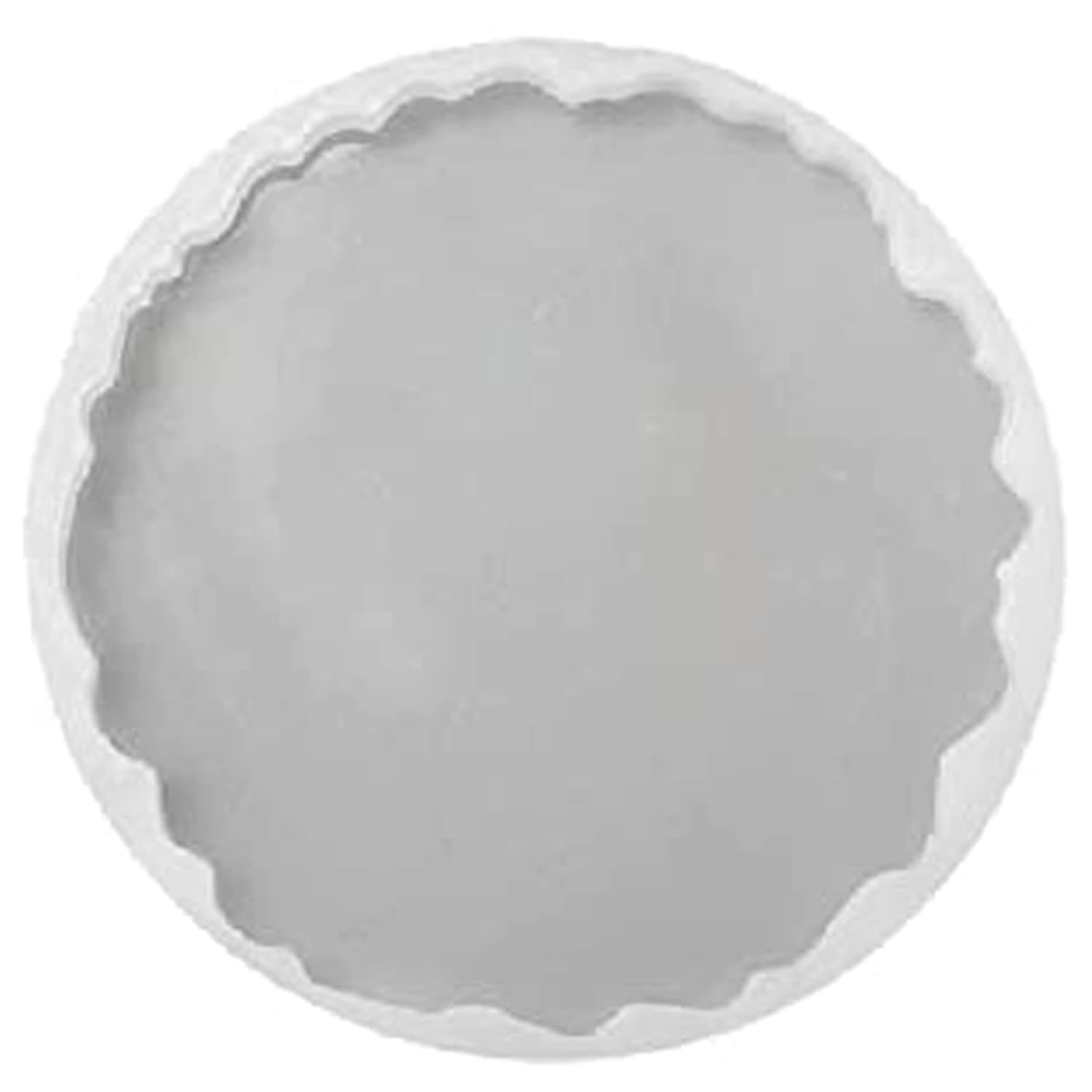 Silicone Resin Tray Mold,8 inch 6mm Deep Zig Zag Round Dish Mold Serving Tray with Edge, Circle Plate Epoxy Resin Casting Mold for DIY Faux Agate Tray, Serving Board, Coaster, Home Decor-4