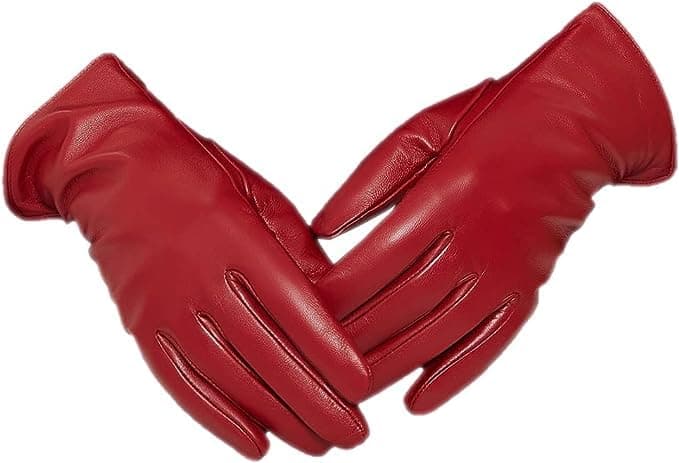 Luxury Italian Soft Leather Gloves for Women - Genuine SheepSkin Leather Women’s Cold Weather Gloves Cashmere Lined