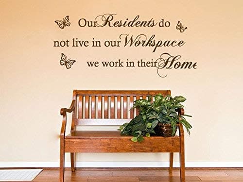 Care Home Wall Sticker Our Residents Wall Art Sticker Decal TransferLarge 110cm Wide x 49cm high Black