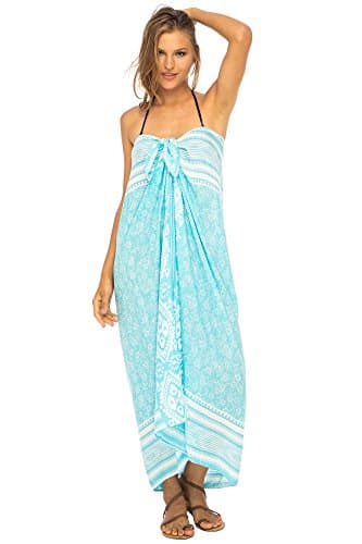 Back From BaliWomens Beach Dress Sarong Bikini Swimsuit Cover Up Wrap with Easy Built-in Ties