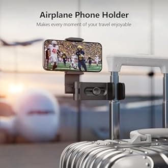 MiiKARE Airplane Travel Essentials Phone Holder, Universal Handsfree Phone Mount for Flying with 360 Degree Rotation, Accessory for Airplane, Travel Must Haves