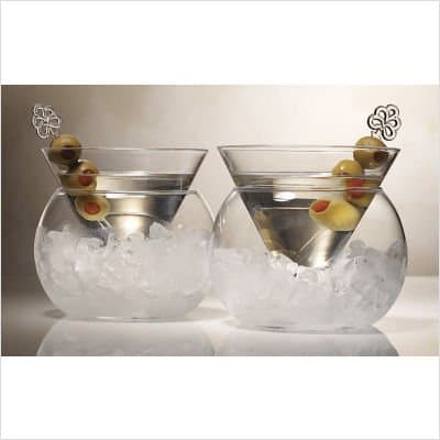 Set of 2 Stemless Martini Chiller Glasses 65033