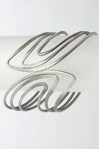 Handmade Silver-plated Filigree Cuff Bracelet,'Loopy'