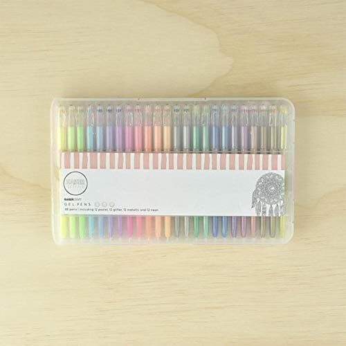 Pack of 2 Kaisercraft Gel Pen Set-Pastel, Glitter, Metallic, Neon-48, Multi-Colour, 28 x 17 x 3 cm