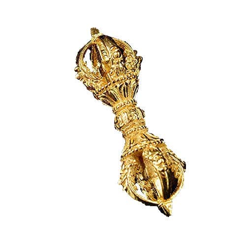 ZHIBO Tibet Buddhism Handmade Old Copper Gilt six Syllable Mantra Vajra Dorje Pendant