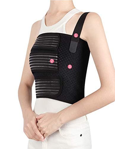 Rib Brace Broken Rib Belt, Chest Brace Elastic Rib Support Brace for Men and Women, Chest Binder to Reduce Rib Cage Pain, Breathable Chest Wrap Belt for Sore or Bruised Ribs Support, Sternum