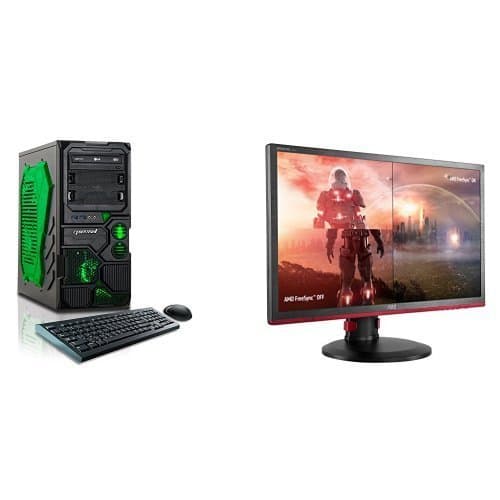 CybertronPC Borg-Q (Green) TGM4213E Gaming PC and AOC G2460PF 24" Free Sync Gaming Monitor Bundle