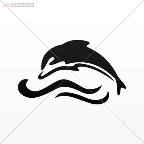Decal Sticker Dolphin Window Store Restaurant Wall Art Decor Garage Doors Size: 5 X 3 Inches Black