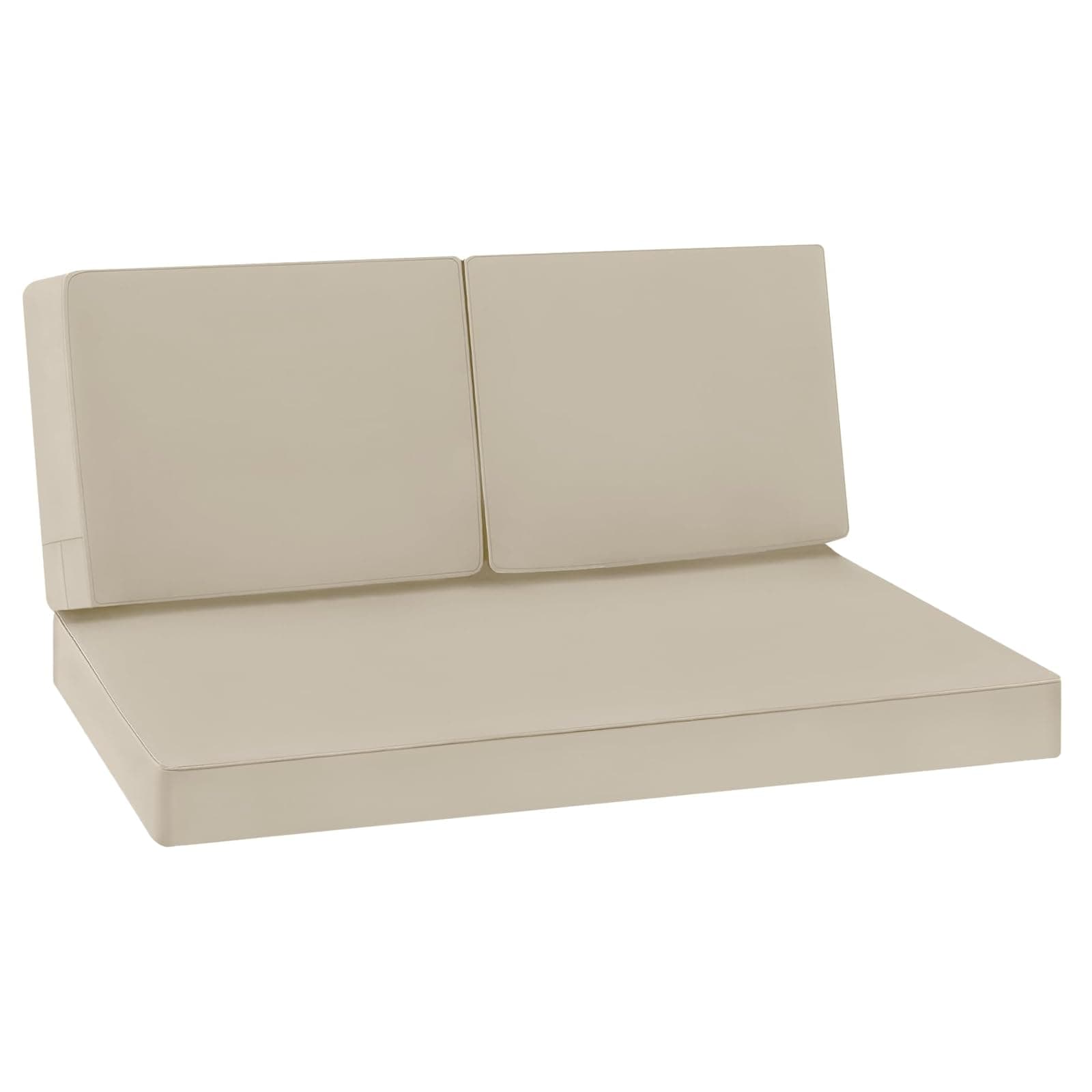 Outdoor Loveseat Cushion 46 x 26 Inch Water-Resistant & 3-Year Fade Resistant Patio Furniture Cushions with Removable Cover, Ties and Hidden Zipper for Sofa Bench Couch Pads Set of 3, Beige