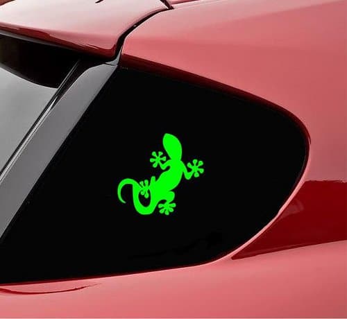 Slap-Art Gecko Lizard Pet Moria Food Aquarium Vinyl Decal Sticker (Lime Green)