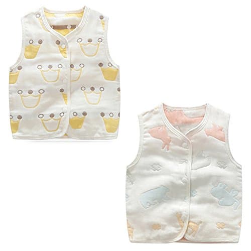 luyusbaby Baby Cotton Warm Vests Unisex Infant to Toddler Colorful Waistcoat
