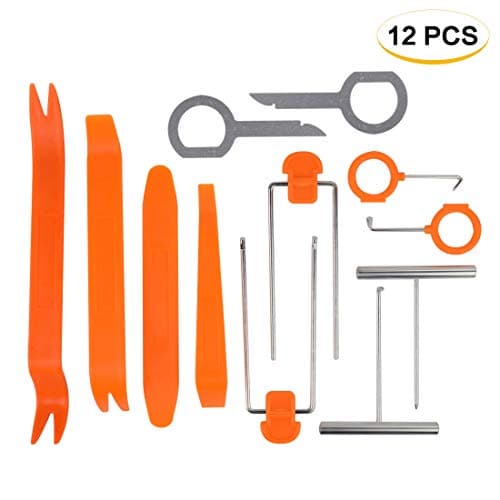 Carperipher Car Trim Removal Tool 12pcs Auto Trim Door Panel Window Molding Upholstery Fastener Clip Removal Tool Kit for Dash Center Console Installation and Remover