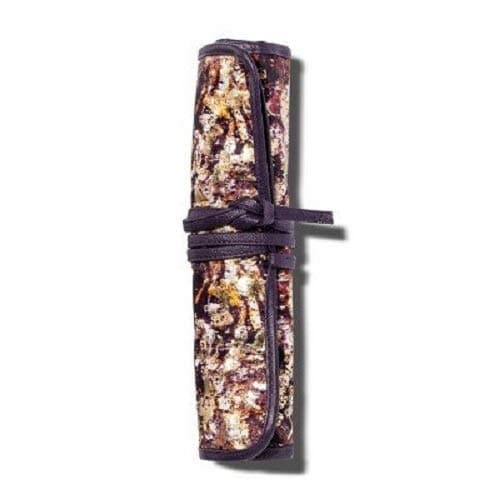 Sonia Kashuk Cosmetic Bag Brush Rollup Distress Floral with Foil Multi-Colored