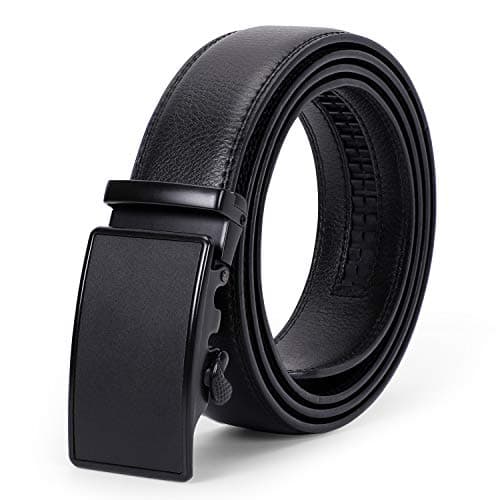 VONMELLIBelt Men, Mens Belts Leather Ratchet Dress Belts for Men with Click Sliding Buckle in Gift Box, Trim to Fit