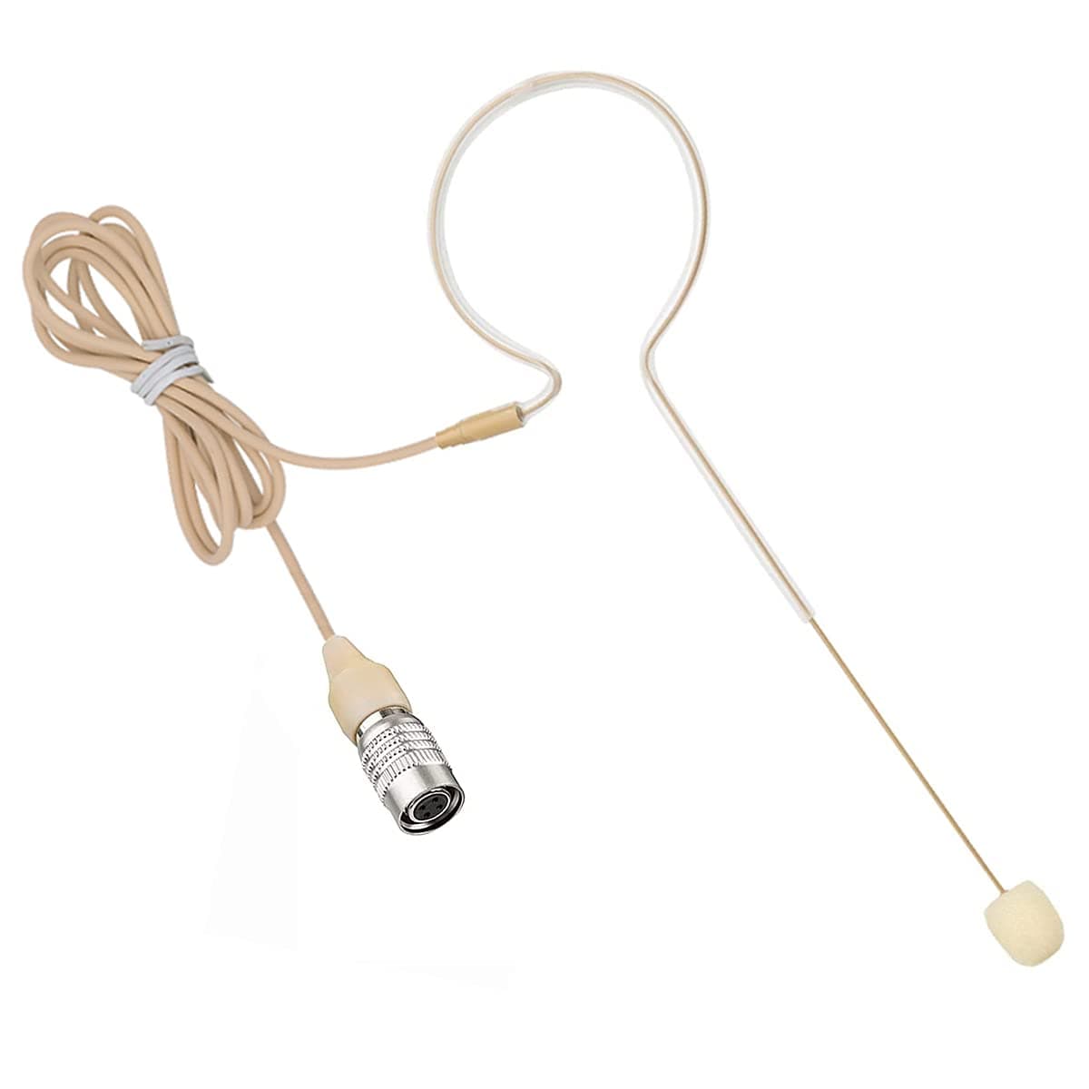 Headset Microphone Single Ear Earset Headworn Over Ear Hanging Condenser Omnidirectional Mic Compatible with Audio-Technica Wireless System Bodypack Transmitter with 1.2m Cable Hirose 4 Pin Plug