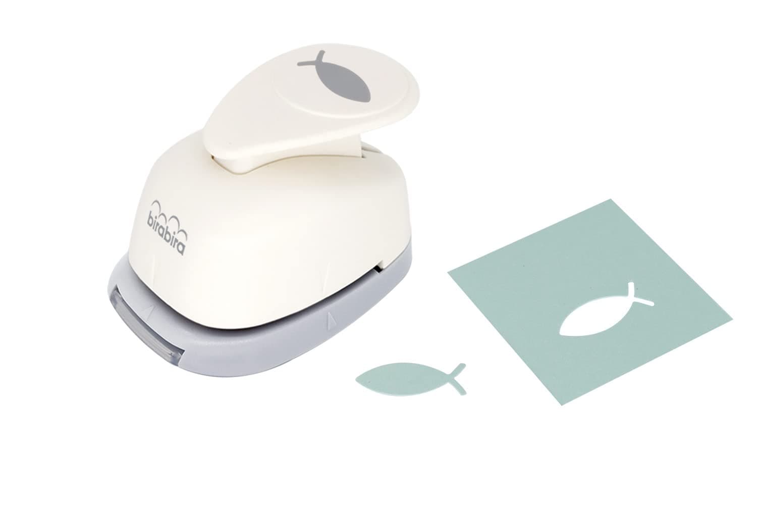 Bira Craft 1 inch Fish Symbol Shape Lever Action Craft Punch for Paper Crafting Scrapbooking