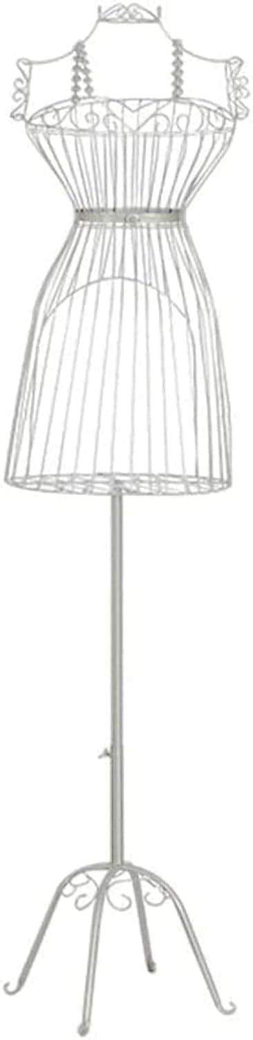 HOMETASTE Female Mannequin Torso Body Dress, Mannequin body Seamstress dummy, Iron Mannequin Female ,Dress Hanger Stand Form Steel Wire Frame Decorative (White Mannequin without Hanger)