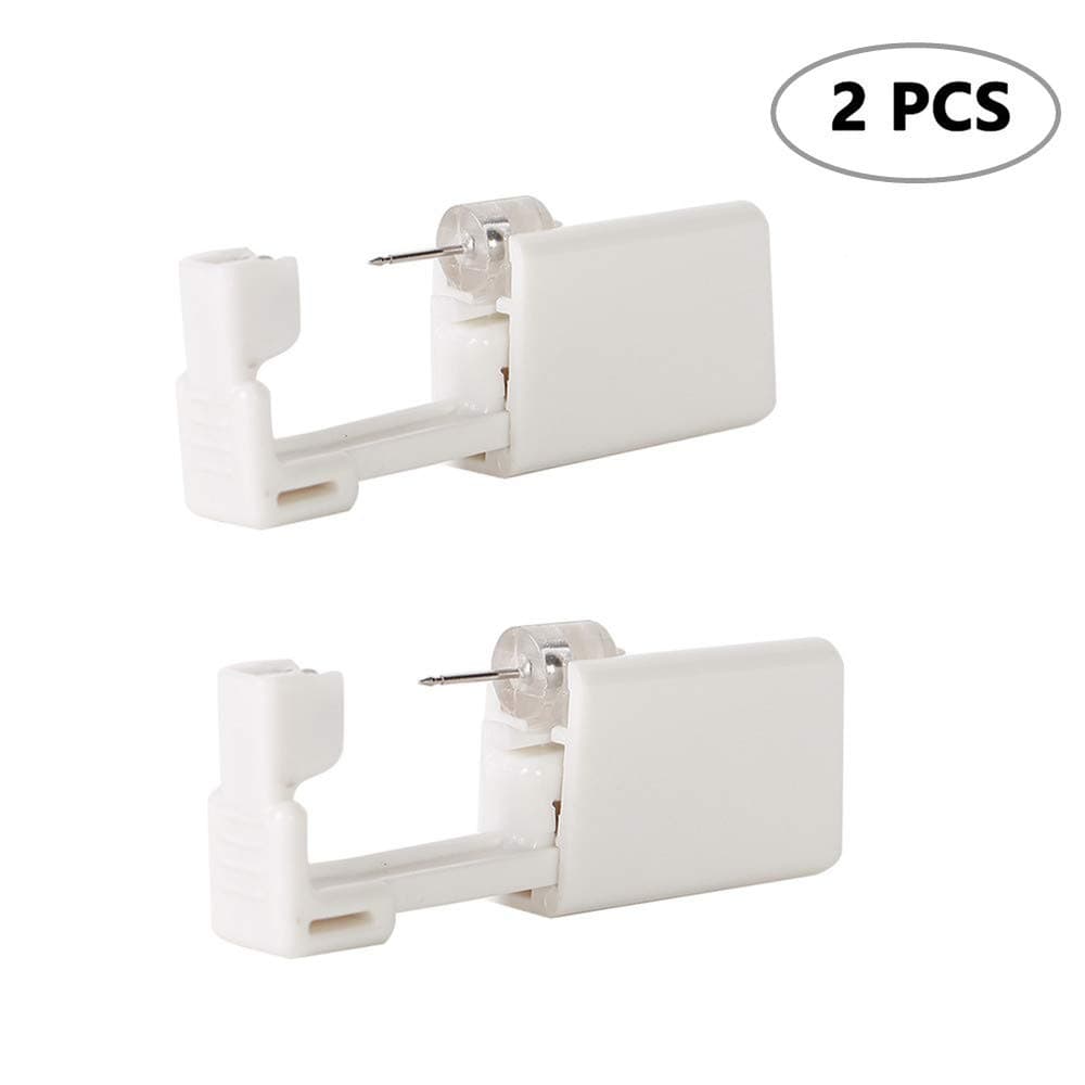 2 Pcs Disposable Self Ear Piercing Gun Kit,Ear Piercing Units Tool with Earring Studs