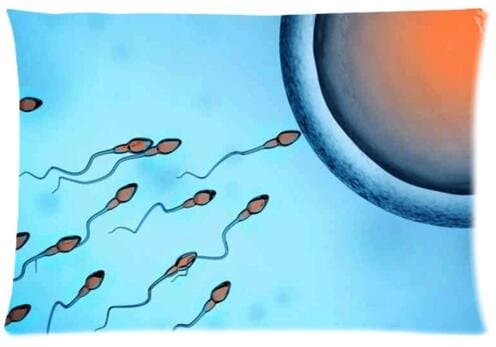 Zippered Mobile sperm Semen spermatozoa and ova Pillowcase Covers Standard Size 20x30 inch(One Side)