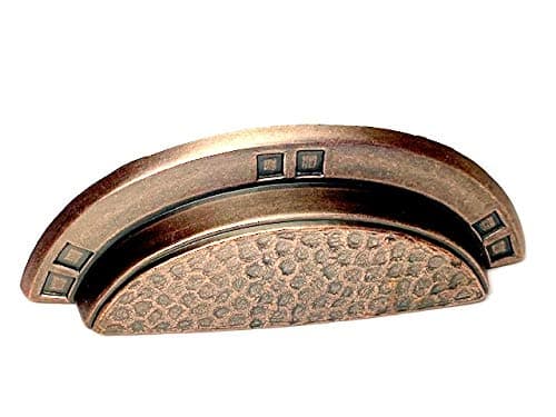 Pasadena Cup Bin Pull Handle Antique Copper 3" and 3.75" (96mm)