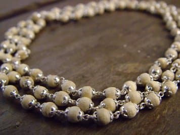 Tulsi Tulasi 108 Beads Japa Mala Pure 92.5 % Silver Cap Meditation Hindu Yoga Raiki