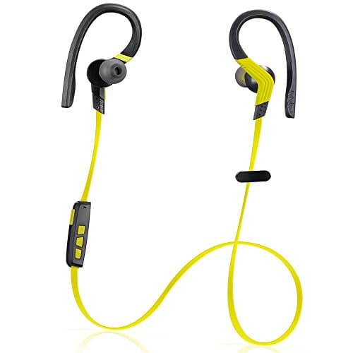 TONESOUL Bluetooth Headphones, Wireless Sports in-Ear Stereo Headsets, Sweat-Proof Earbuds-Yellow
