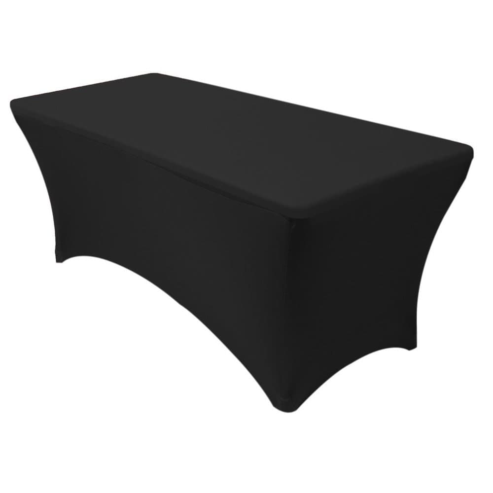 Meijuner Rectangular Lycra Tablecloth, Table Cover Fit and Decorate Rectangular 6 ft Table For Wedding ,Exhibition ,Party ,Banquet 2 Colours Available (Black)