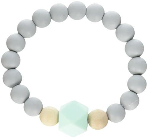 Glitter and Spice Adult Silicone Teething Bracelet Gemstone, Gray
