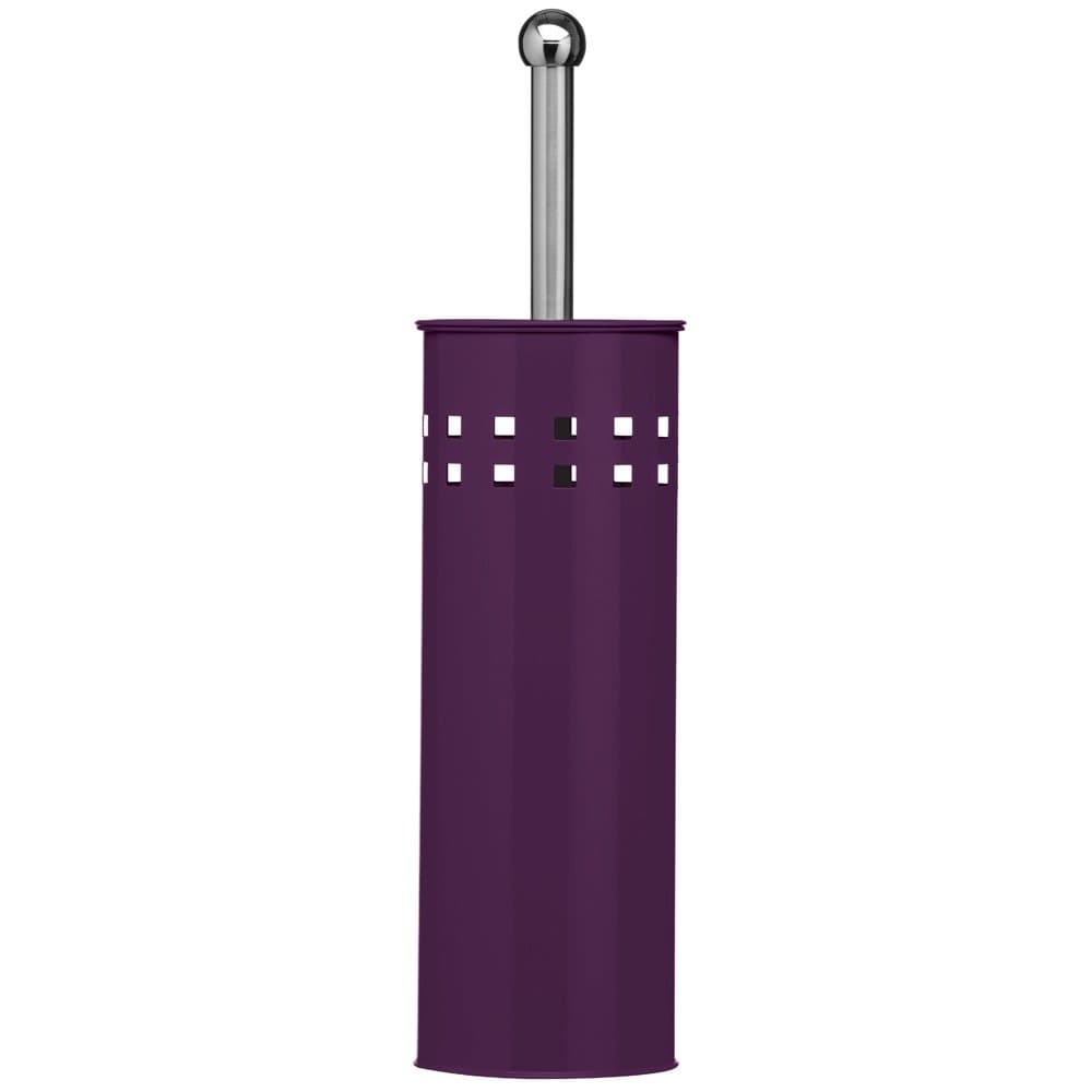 Purple Toilet Brush and Holder Square Design Bathroom Accessories