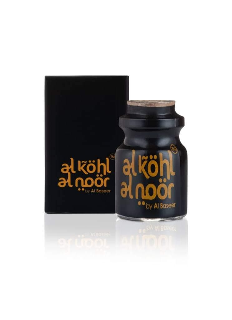 Al Kohl Al Noor Pure Natural Ithmid Kohl Powder for Eyes – 100% Authentic Surma – Traditional Eye Care – Strengthens Vision – Eyelash Growth – Organic Herbal Kohl – No Chemicals