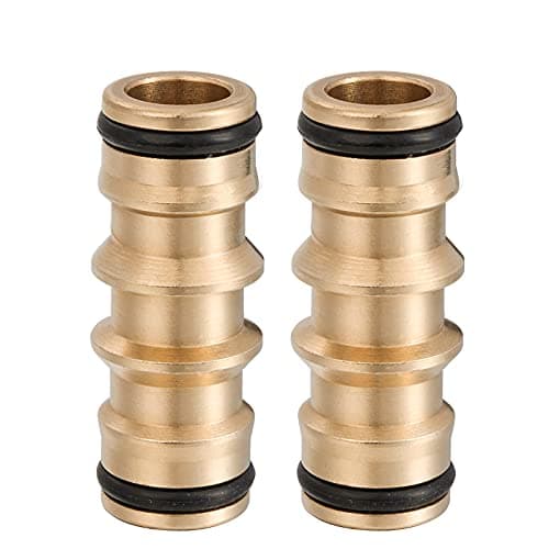 2 Pcs Double Male Hose Connectors, Hose Quick Connector Brass Double Male Hose End Connector Pipe Connectors for Garden Tap