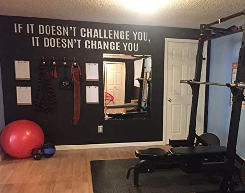 Gym Ideas, Gym Wall Sticker, Physical Therapy Wall Decor, IF IT DOESN'T CHALLENGE YOU, IT DOESN'T CHANGE YOU. wall decal