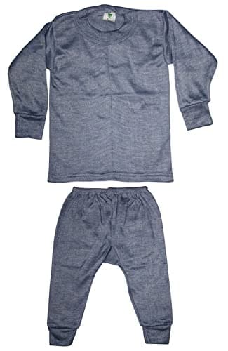 Unisex Kids Winter Wear Fleece Front Open Thermal Innerwear Top & Full Pant Woolen Warmer Combo Set for Girls Boys, Kids Unisex Body Warmer Thermal (Set of 3)