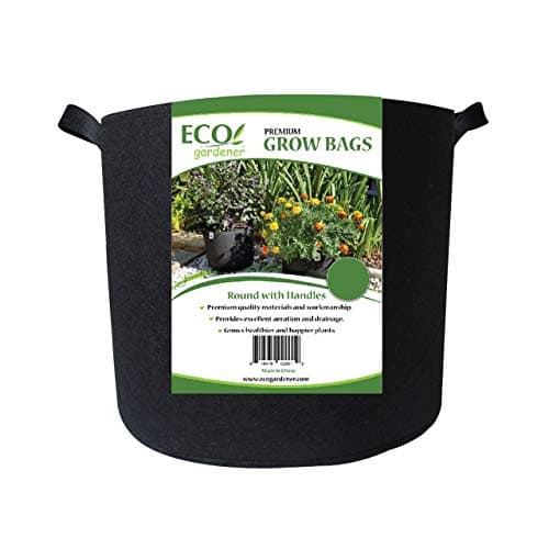 ECOgardener Grow Bags 7 Gallon with Handles - 5Pk. Premium Quality Fabric Plant Pots.