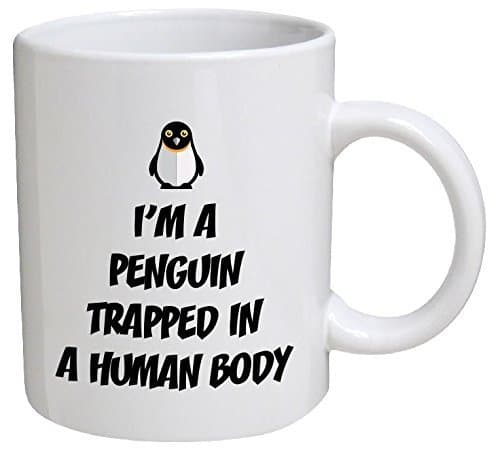 Love Cup Art Funny Mug - I'm a Penguin Trapped in a Human Body - 11 OZ Coffee Mugs - Funny Inspirational and sarcasm
