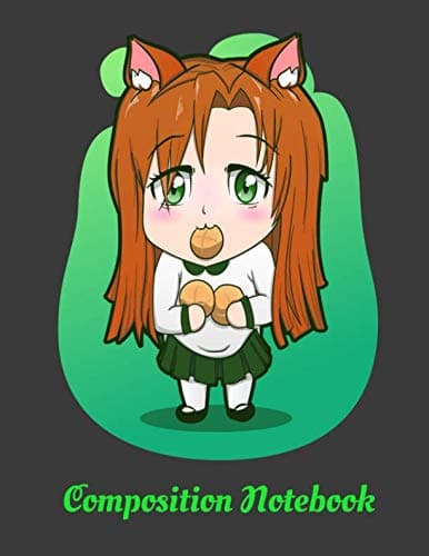 Composition Notebook: Anime Girl Eating Cookies, 8.5" x 11" Notebook, 120 Lined Pages, college ruled (narrow)