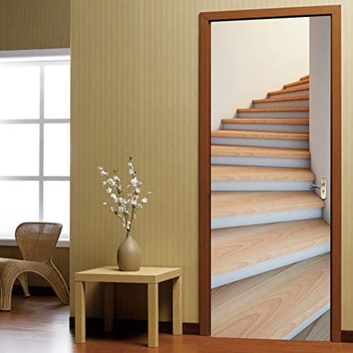 Tifege Door Mural 3D Wallpaper - Wall Decals Stickers for Home Decor Kitchen Art Quote Poster Decorations Stairway 30.3x78.7 DM007