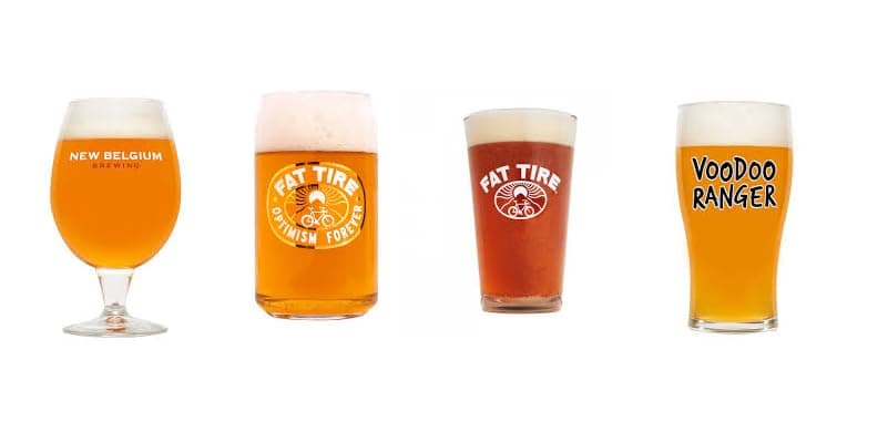 New Belgium Brewery Pint Glass Mixed Pack - Set of 4-2025 Second Edition