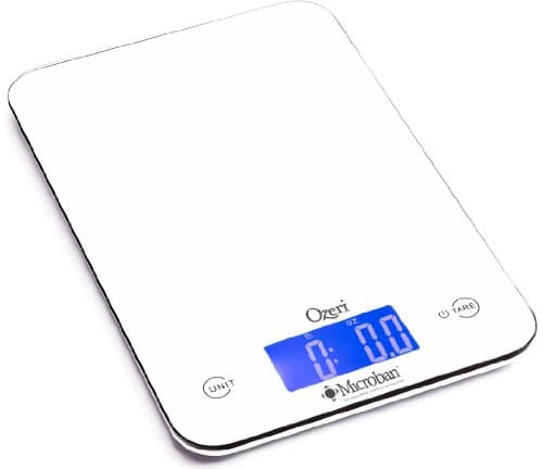 Ozeri ZK13-5PW Touch II Professional Digital Kitchen Scale with Microban Antimicrobial Product Protection,White