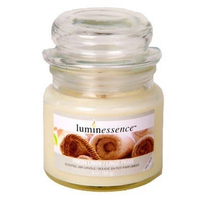 Luminessence Fresh Linen Mini Glass Apothecary Jar Candles, 3 oz.