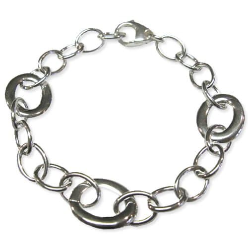 Sterling Silver Rolo Link O Bracelet