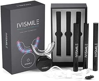 Teeth Whitening Kit- Dual LED Light Technology Mouth Tray- 3(2ml) Teeth Whitening Gel Pens- Efficient Home Teeth Bleaching Kit with Shade Guide-User Friendly Rapid Stain Removal Device