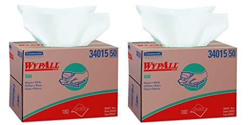 Kimberly-Clark Professional H Wypall X60 Reusable Wipers (34015) in Brag Box, White, 180 Sheets/Box, 2 Box
