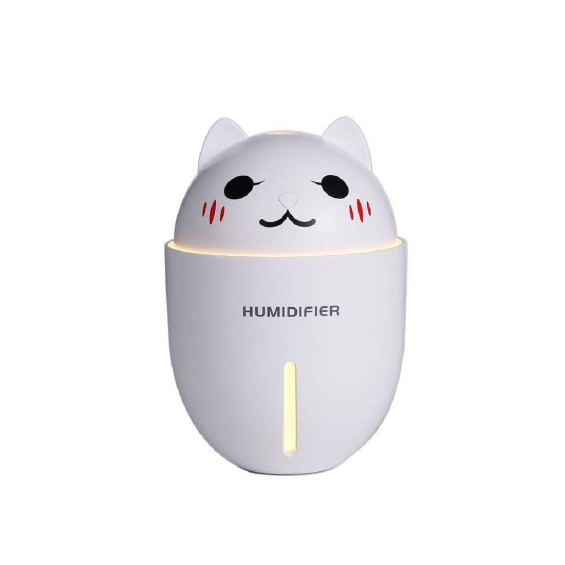 Pithadai Group Silicone Adorable Cute Cat 3 in 1 Air Humidifier, Cooling Fan with Night Light, Mini Cool (320 ml, White)