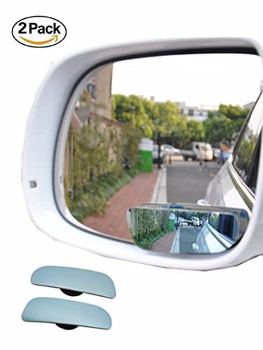 Upgraded Slender Blind Spot Mirrors,LTJ Blue Light 360 ABS HD Ultra Low-Profile Glass Fit Stick-on Design Fit For All Universal Vehicles Car SUV Truck RVs Vans(Pack of 2) (Slender-Blue)