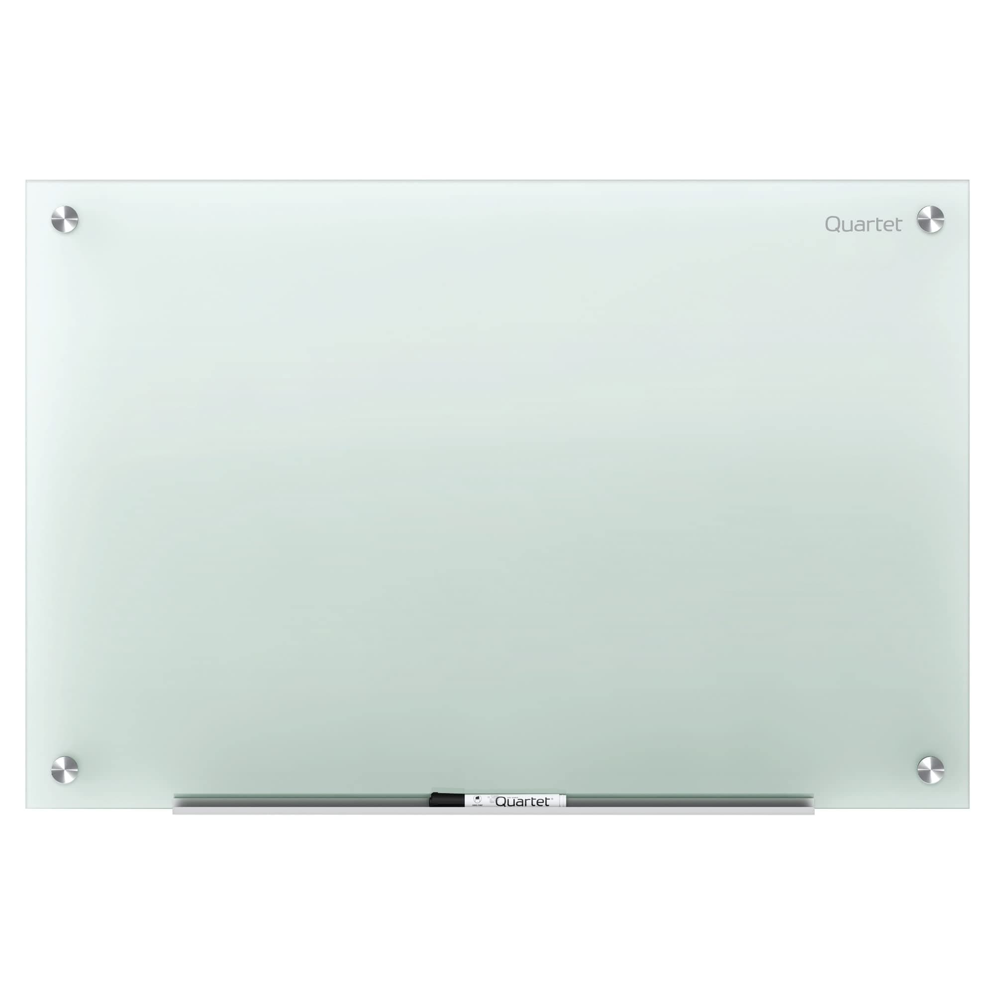 Quartet Whiteboard, Glass Dry Erase Board, Non-Magnetic, 6' x 4', Infinity Frameless Mounting, Frosted Surface, Accessory Tray and 1 Dry Erase Marker (G7248F)