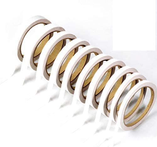 10 Rolls Double Sided Craft Tape，Assorted Size of Two Sided Tape for Scrapbooking((Width: 6mm/ 9mm/10mm/ 12mm/ 15mm)